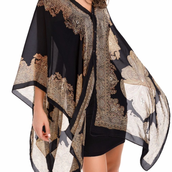 🌸PAISLEY SCARF SHAWL KAFTAN BEACH COVER BOHO CHIC - Picture 3 of 5